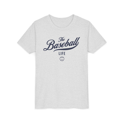 Youth The Baseball Life Classic Script T-Shirt_Navy Print