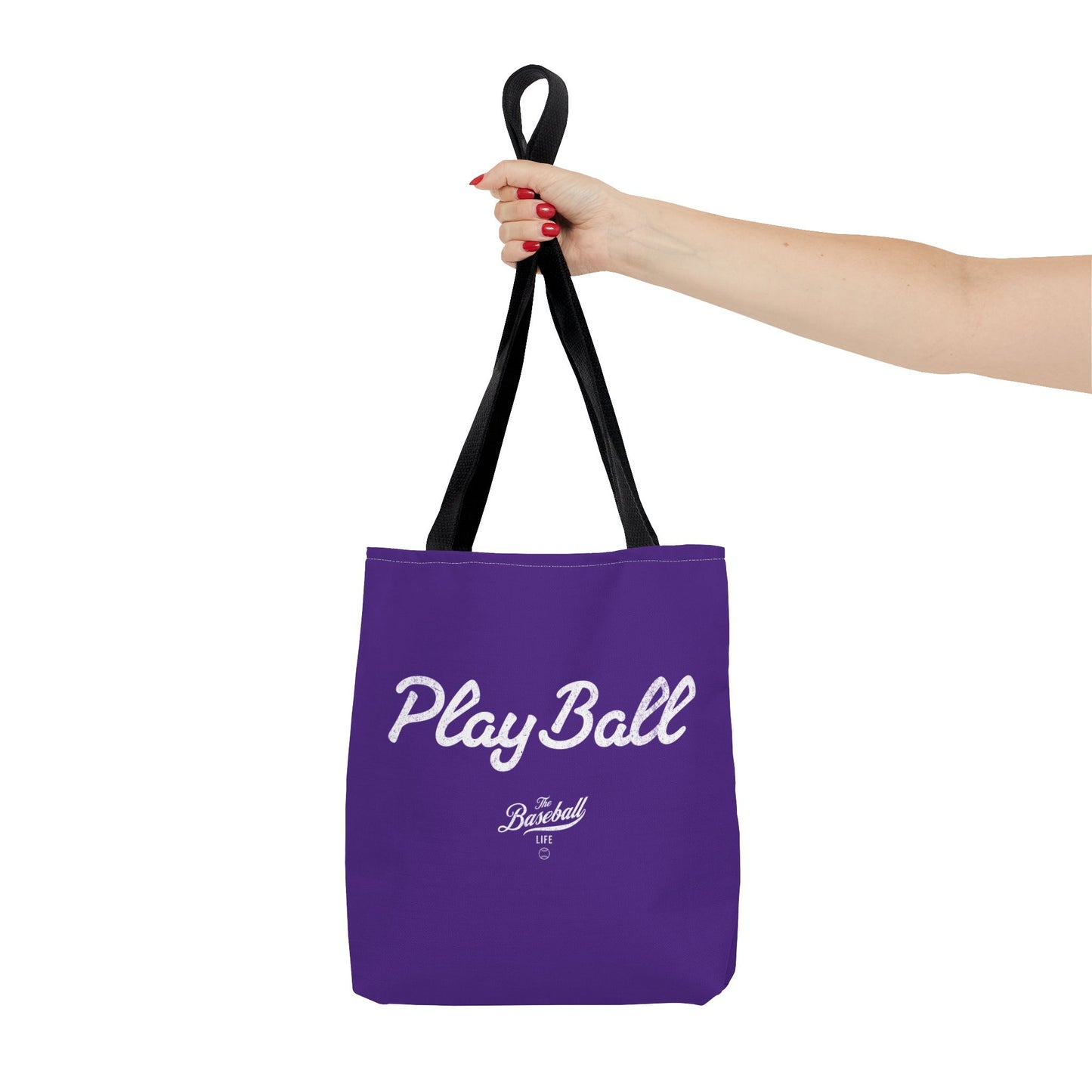 Play Ball Tote Bag_Purple with White Print