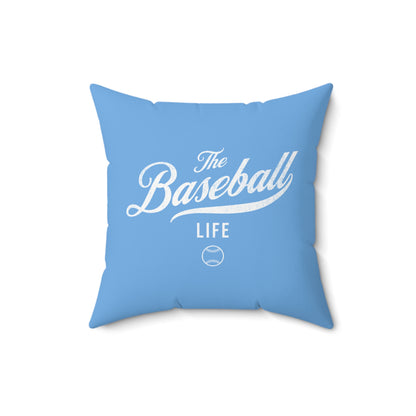 The Baseball Life Accent Pillow_Carolina Blue w White Print
