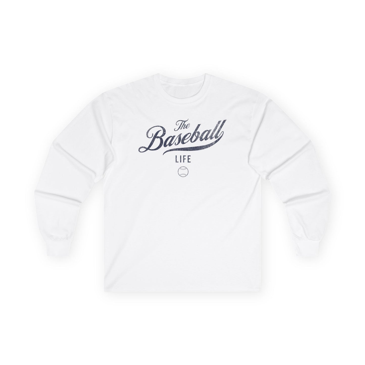 The Baseball Life Long Sleeve T-Shirt_Navy Print