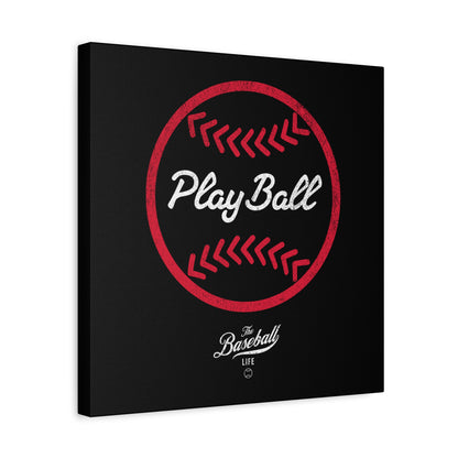 Play Ball Graphic Baseball Wall Art Canvas_Black