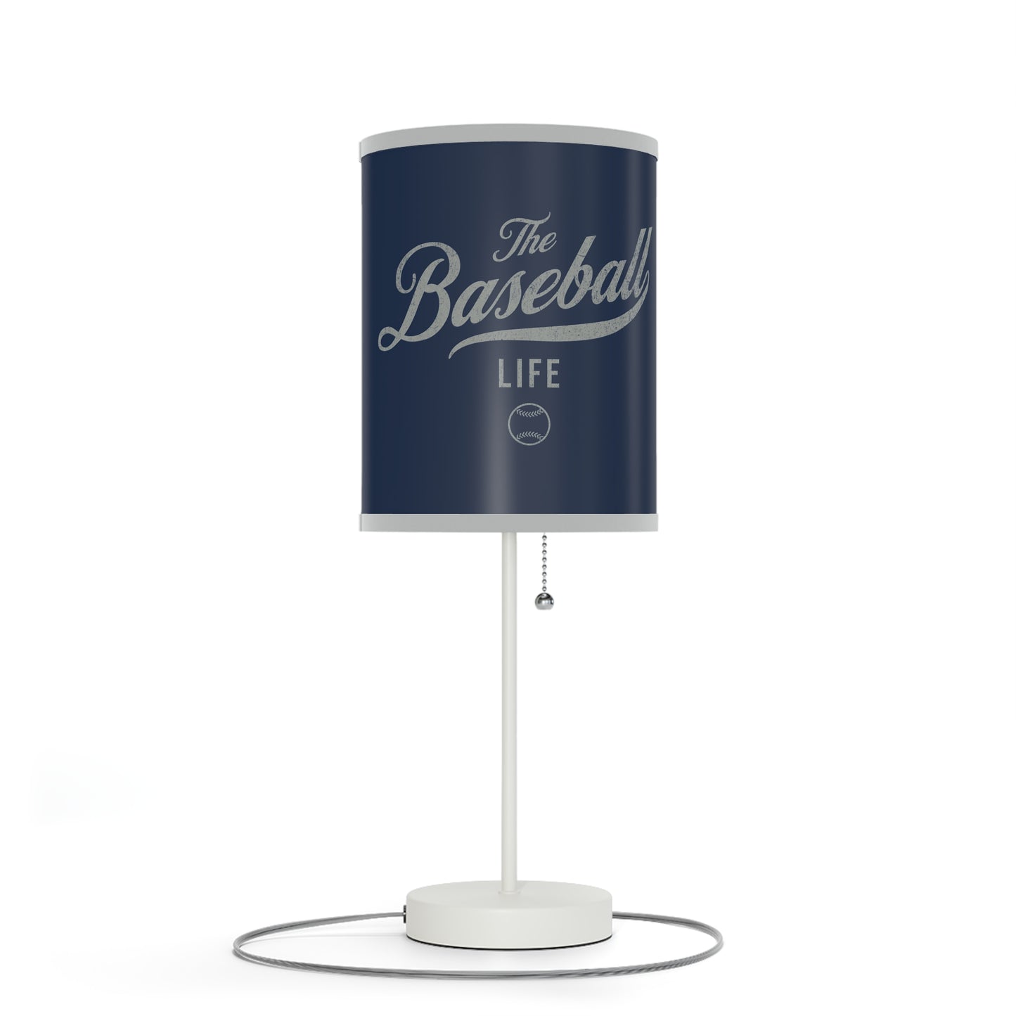 Table Lamp_Navy w Silver Gray Print