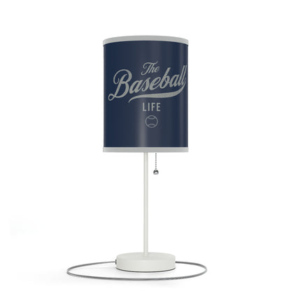 Table Lamp_Navy w Silver Gray Print