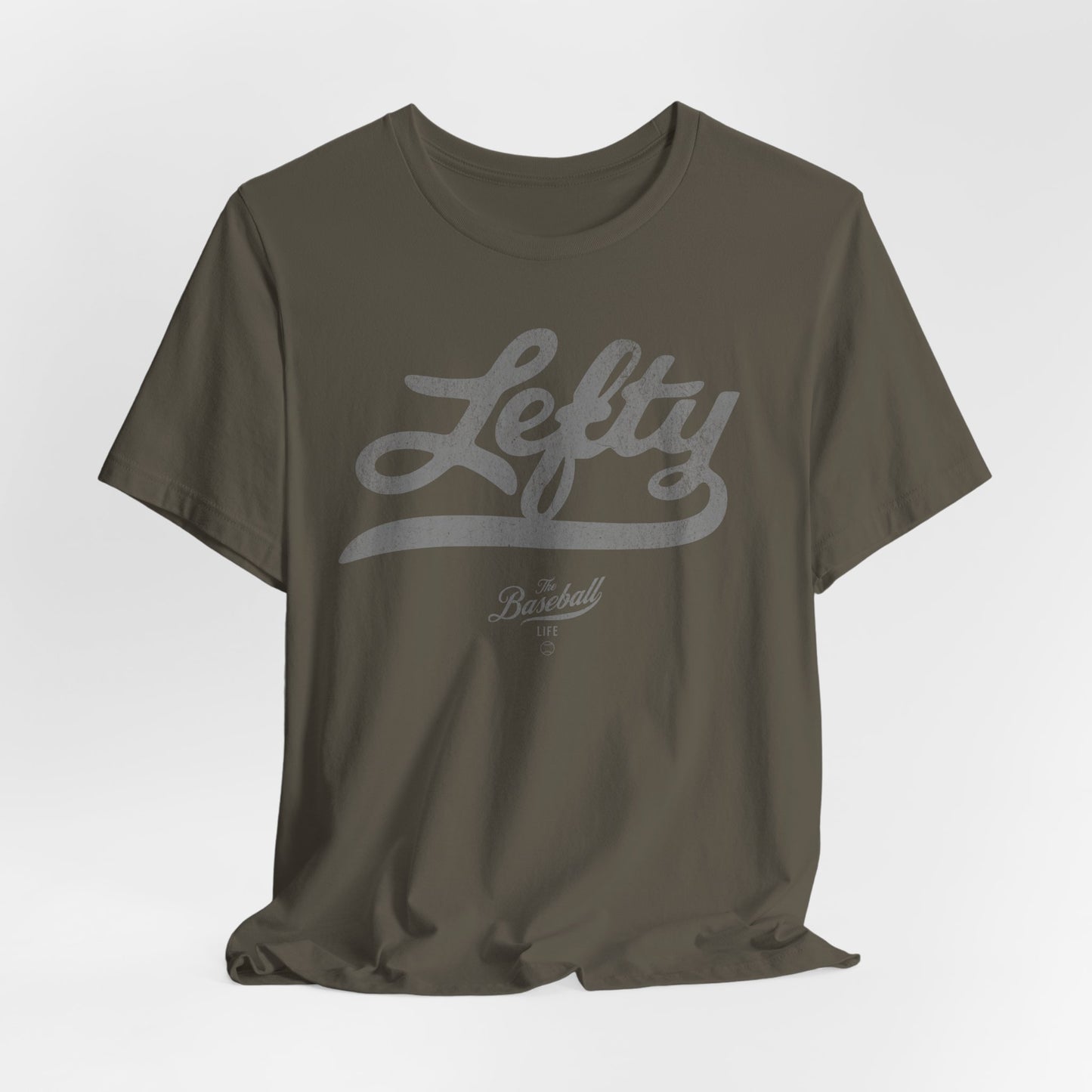 Lefty Baseball T-Shirt - Charcoal Gray Print