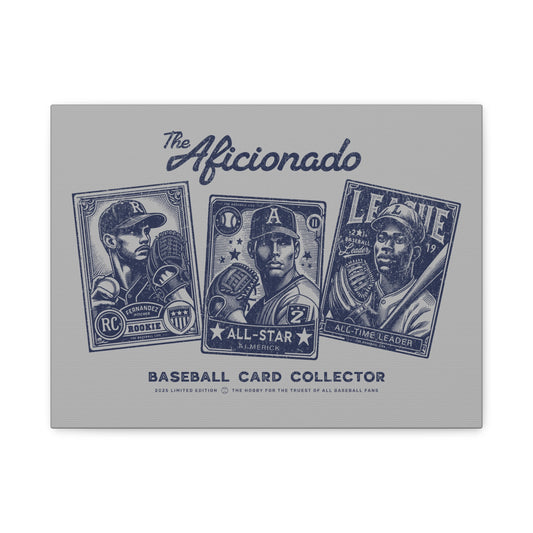 The Aficionado Baseball Card Collector Wall Art Canvas_Silver Gray