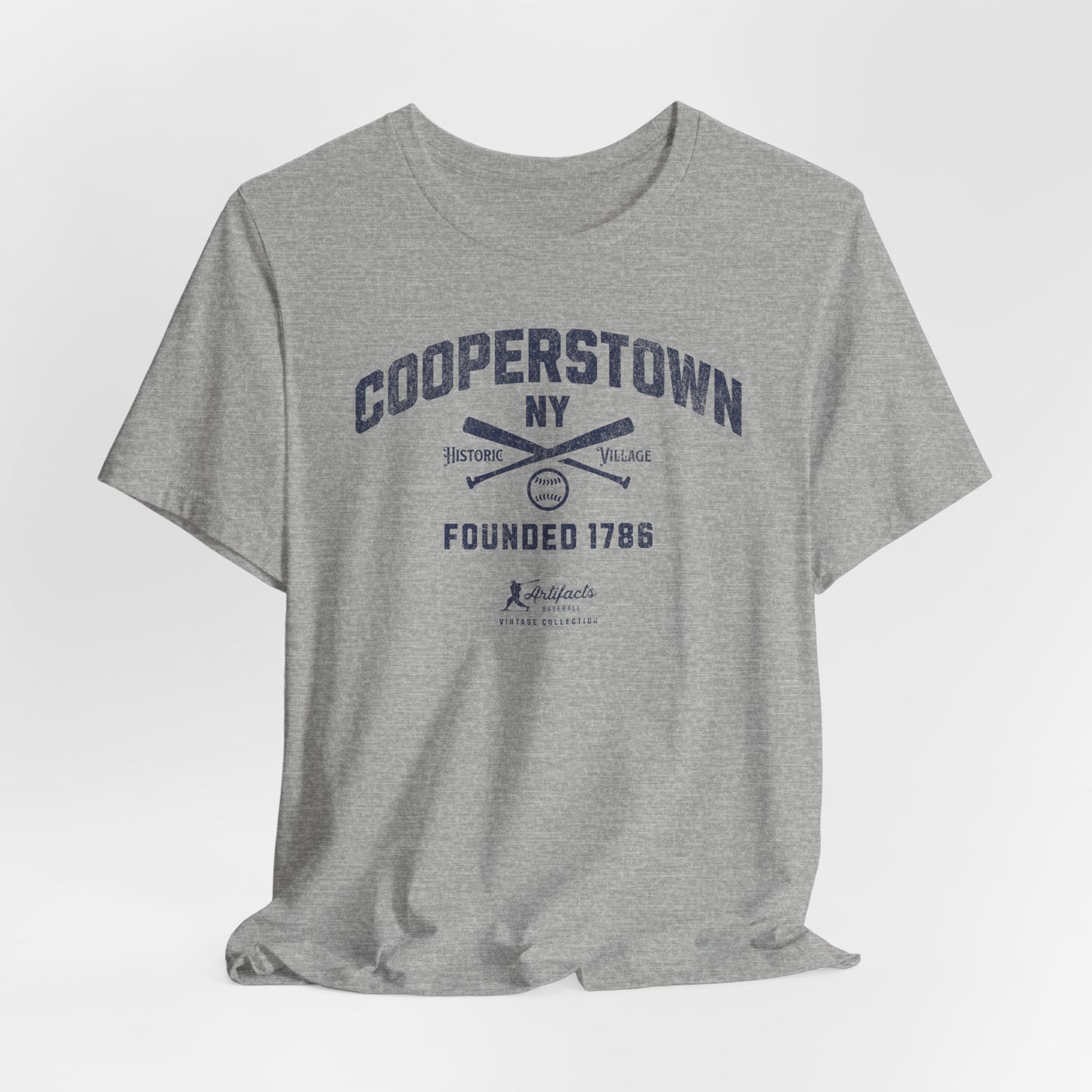 Cooperstown NY Navy Print_Artifacts Baseball Collection T-Shirt