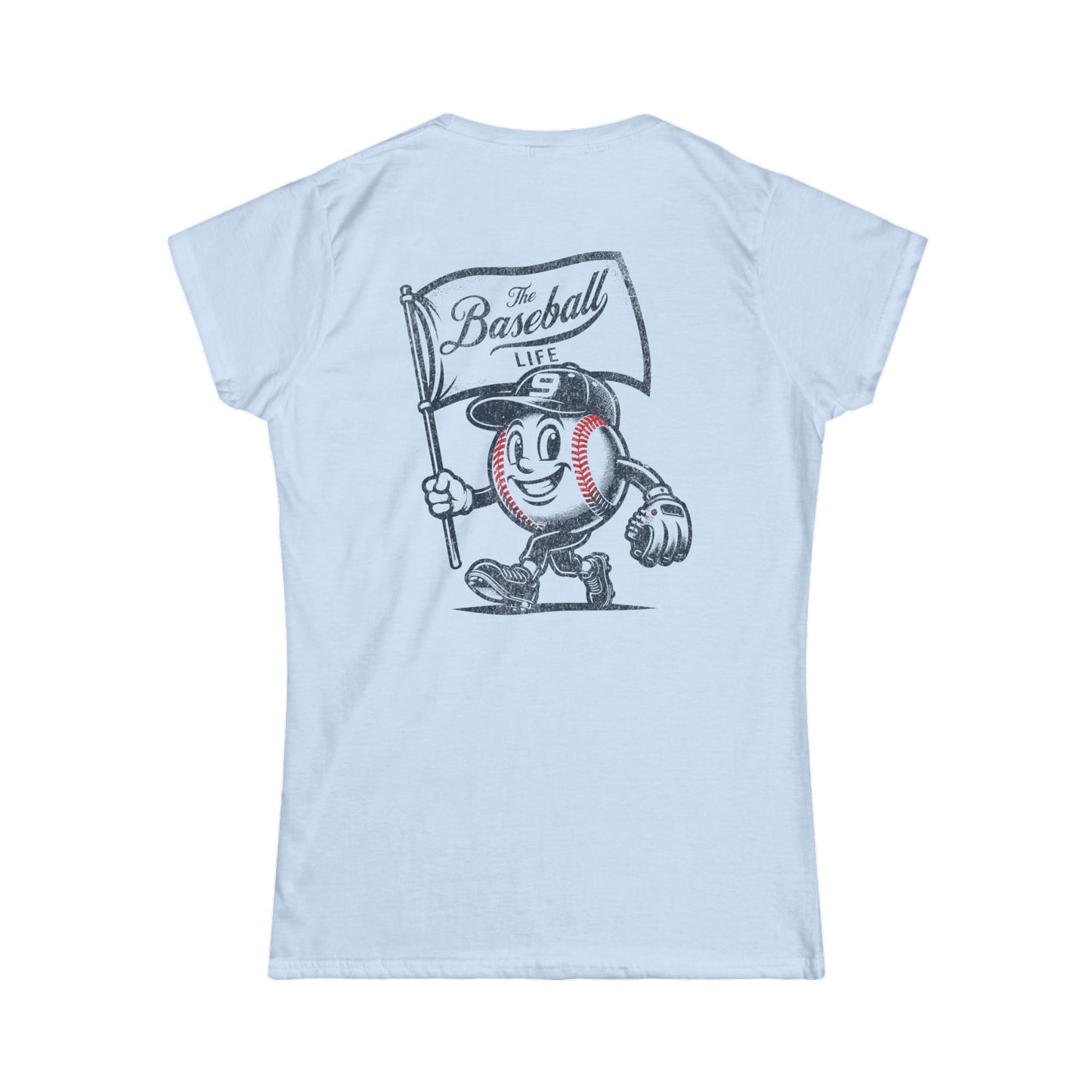 Women's Mr. Baseball Mascot Flying Flag T-Shirt