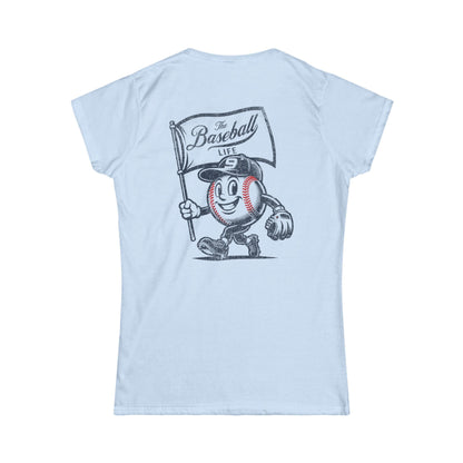 Women's Mr. Baseball Mascot Flying Flag T-Shirt