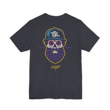 Sugar Skull with Beard Baseball T-Shirt