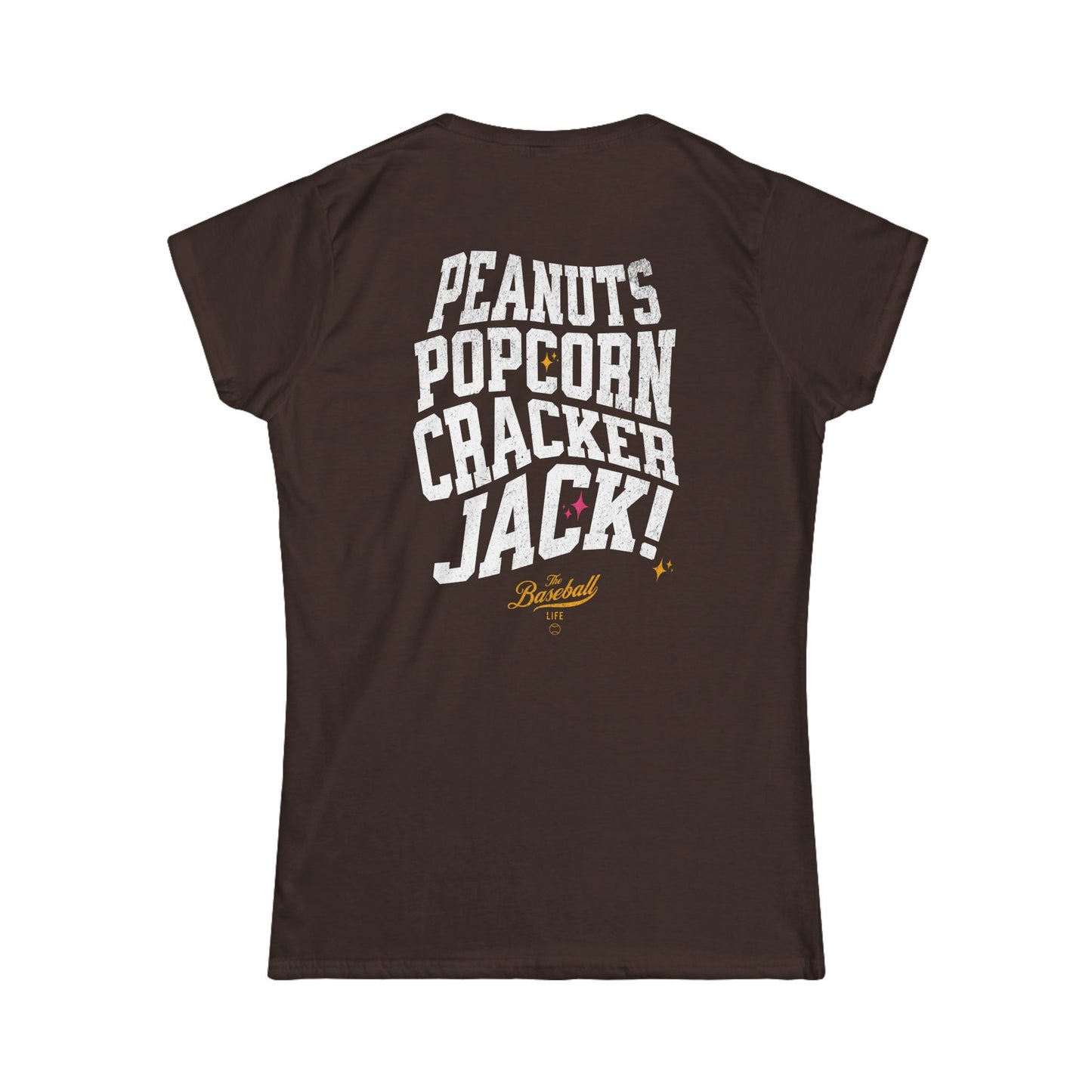 Women's Peanuts Popcorn Crackerjack Baseball T-Shirt