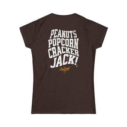 Women's Peanuts Popcorn Crackerjack Baseball T-Shirt