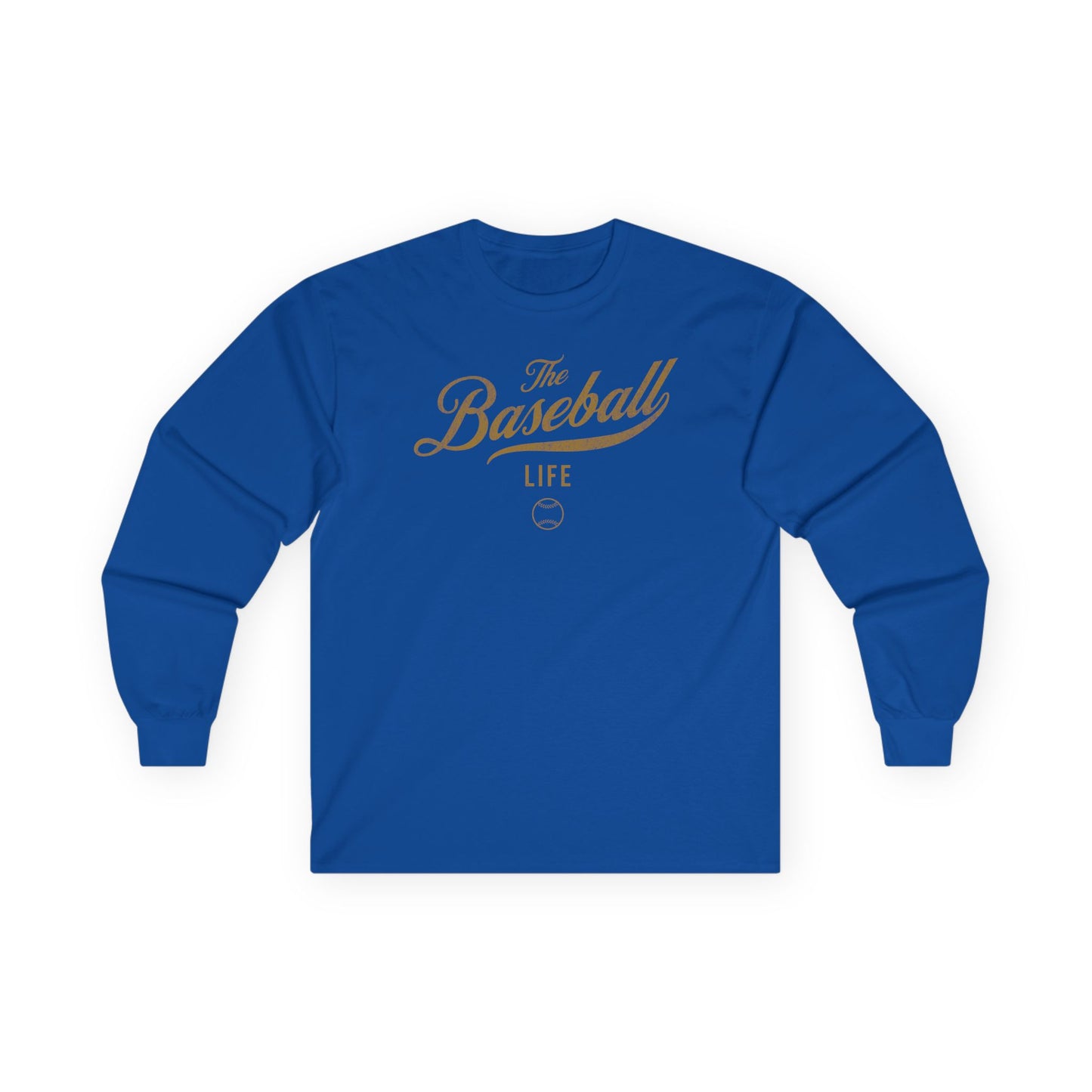 The Baseball Life Long Sleeve T-Shirt_Old Gold Print