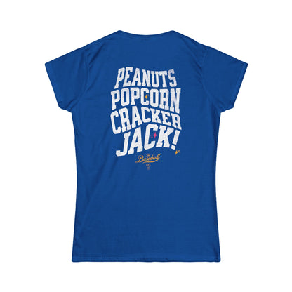 Women's Peanuts Popcorn Crackerjack Baseball T-Shirt