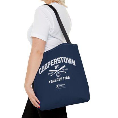 Cooperstown, NY Tote Bag_Navy w White Print
