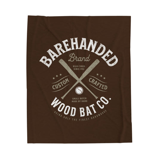 Velveteen Plush Blanket_Barehanded Wood Bat Co._Coffee Brown