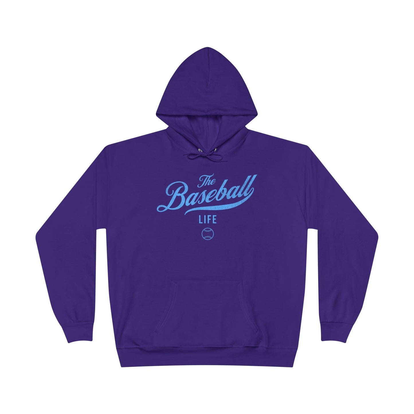 The Baseball Life Hoodie w/Grommets_Carolina Blue Print
