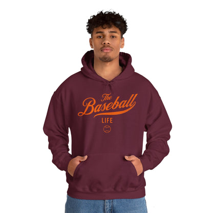 The Baseball Life Hoodie_Orange Print