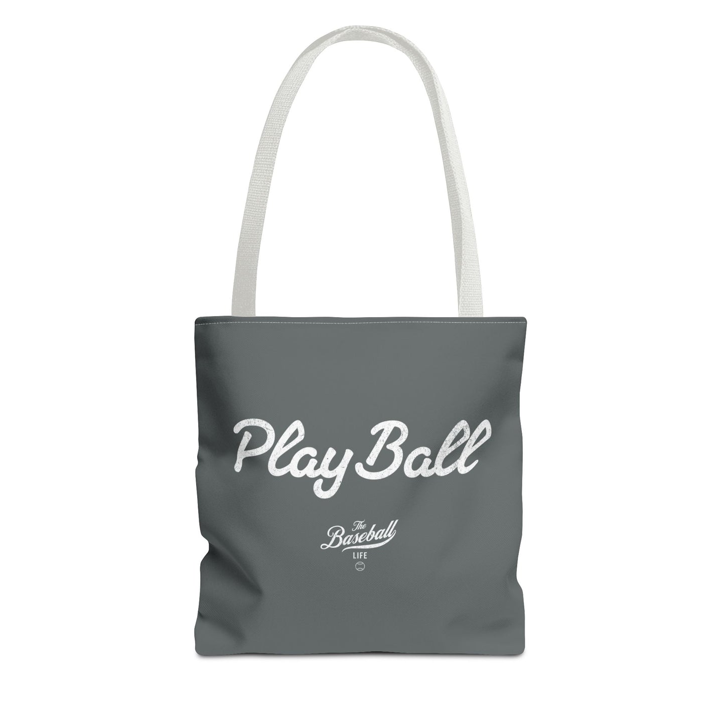 Play Ball Tote Bag_Dark Gray with White Print