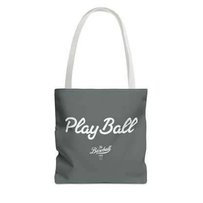 Play Ball Tote Bag_Dark Gray with White Print