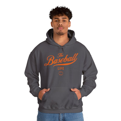 The Baseball Life Hoodie_Orange Print