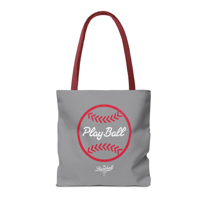 Baseball Icon Play Ball Tote Bag_Gray