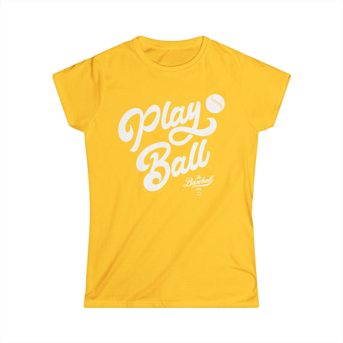 Play Ball Script Women's Baseball T-Shirt