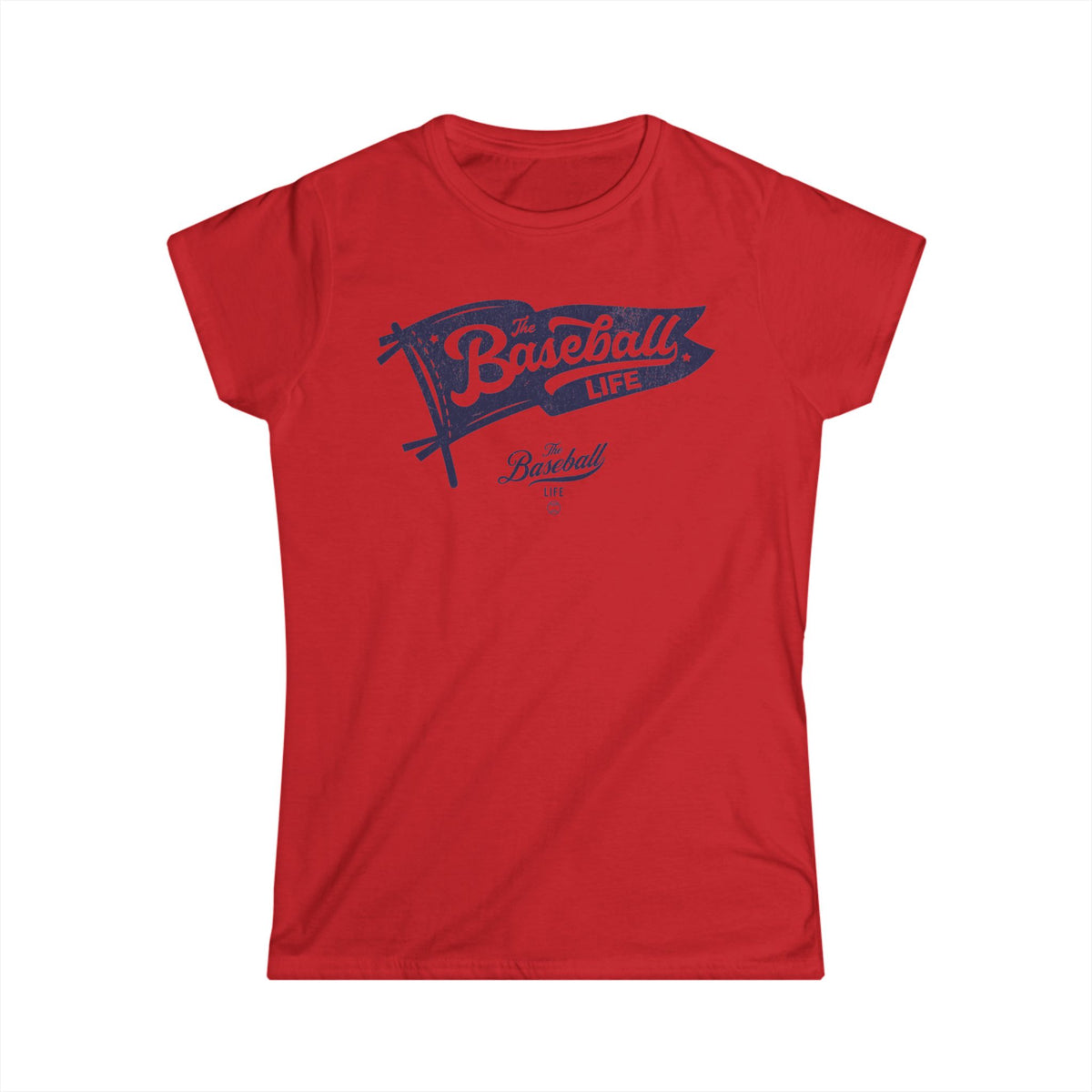 Vintage Baseball Pennant Women's T-Shirt - Navy Print