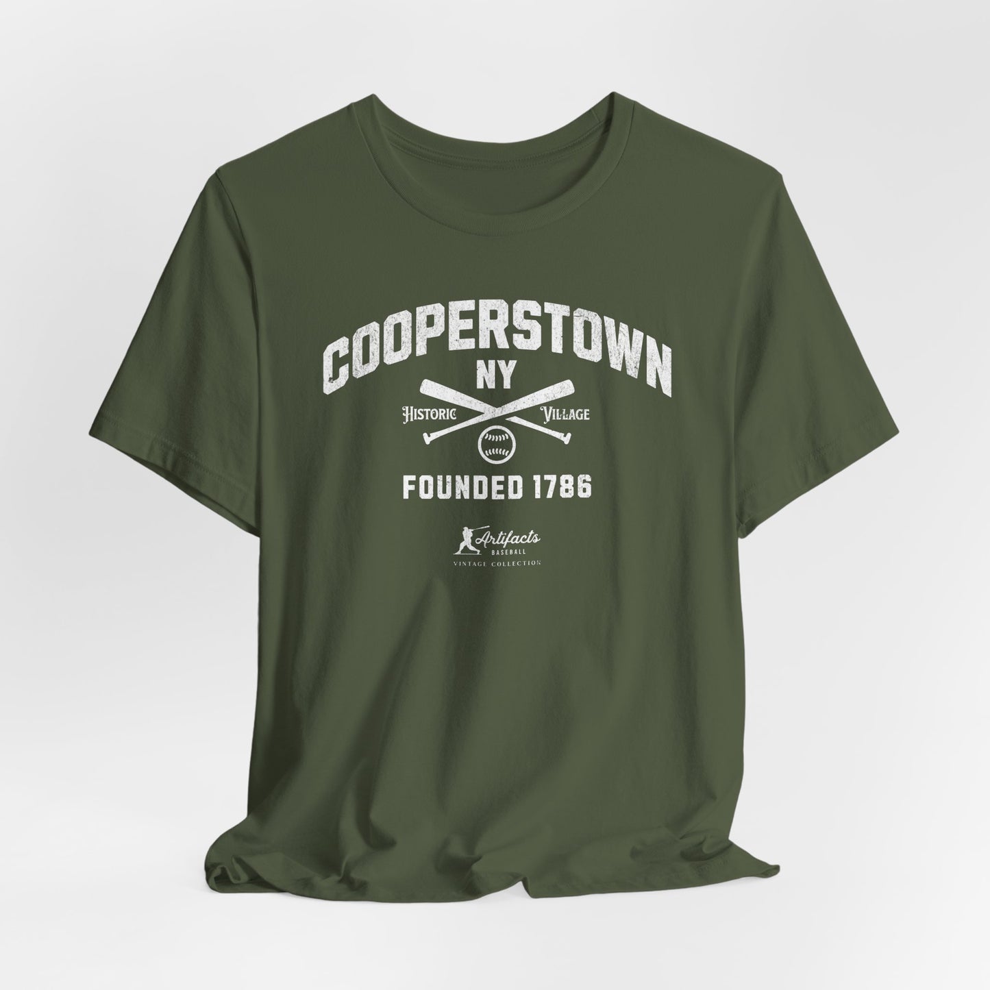 Cooperstown NY Baseball T-Shirt - White Print