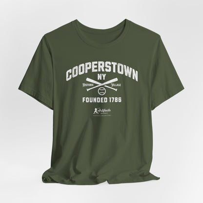 Cooperstown NY Baseball T-Shirt - White Print