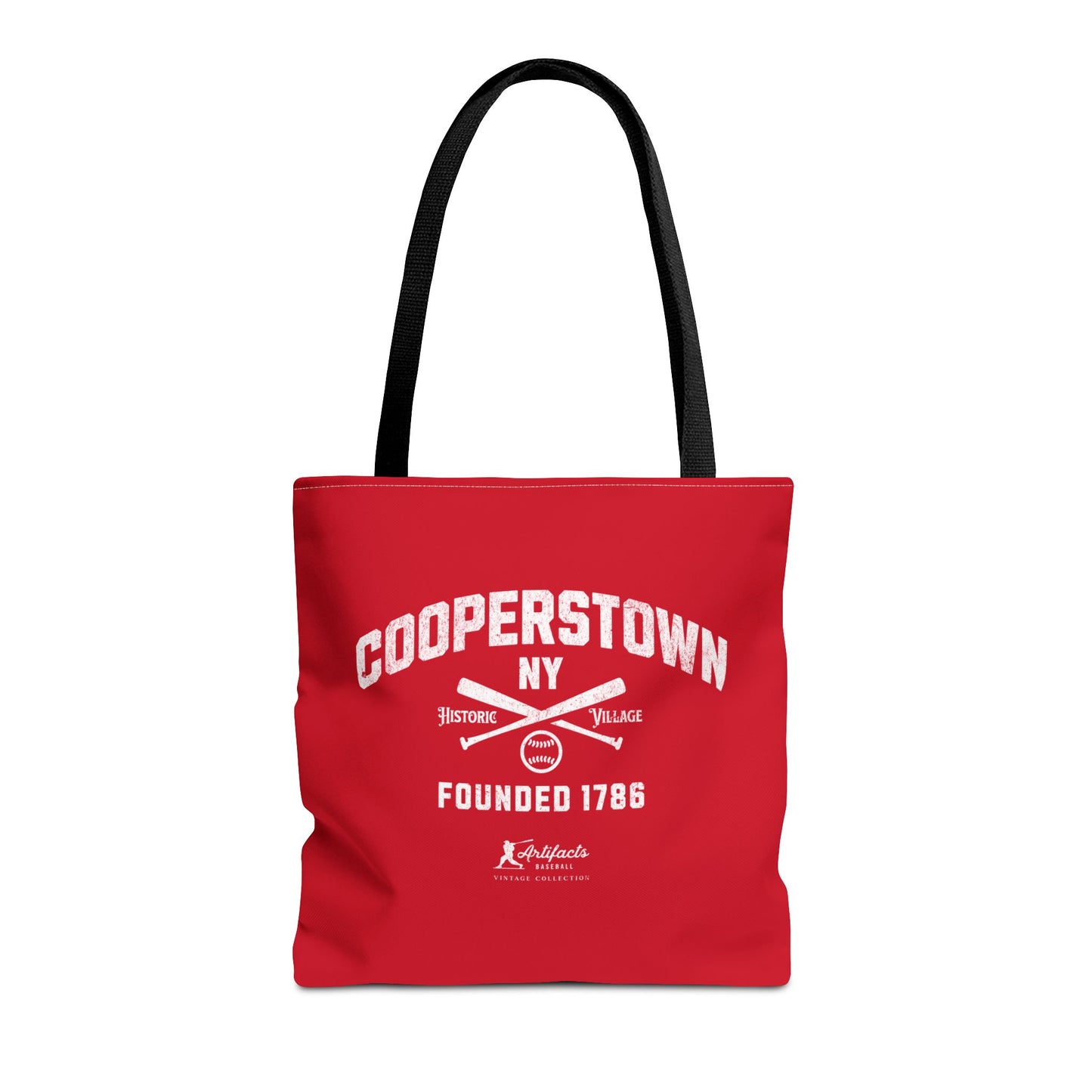 Cooperstown, NY Tote Bag_Red w White Print