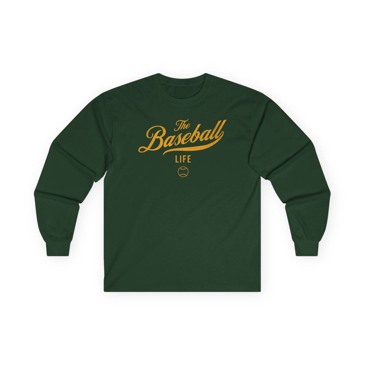 The Baseball Life Long Sleeve T-Shirt_Yellow Gold Print