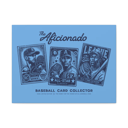 The Aficionado Baseball Card Collector Wall Art Canvas_Carolina Blue