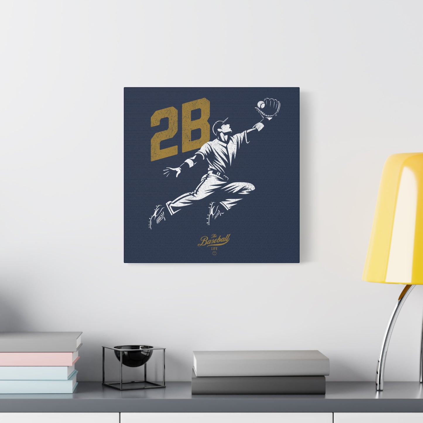 2B Second Base Wall Art Canvas_Navy