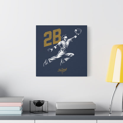 2B Second Base Wall Art Canvas_Navy