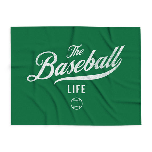 Fleece Blanket_Green w White Print