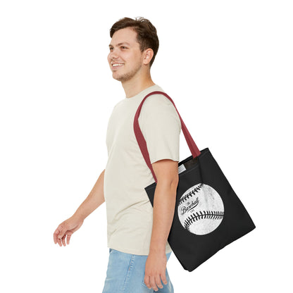 Weathered Baseball Tote Bag_Black