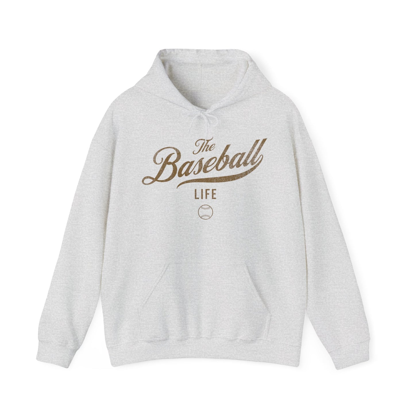 The Baseball Life Hoodie_Old Gold Print