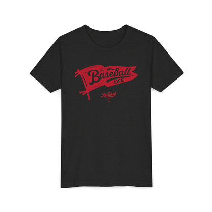 Youth The Baseball Life Classic Pennant_Red Print
