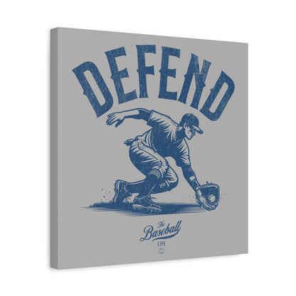 Defend Infielder Wall Art Canvas_Silver Gray