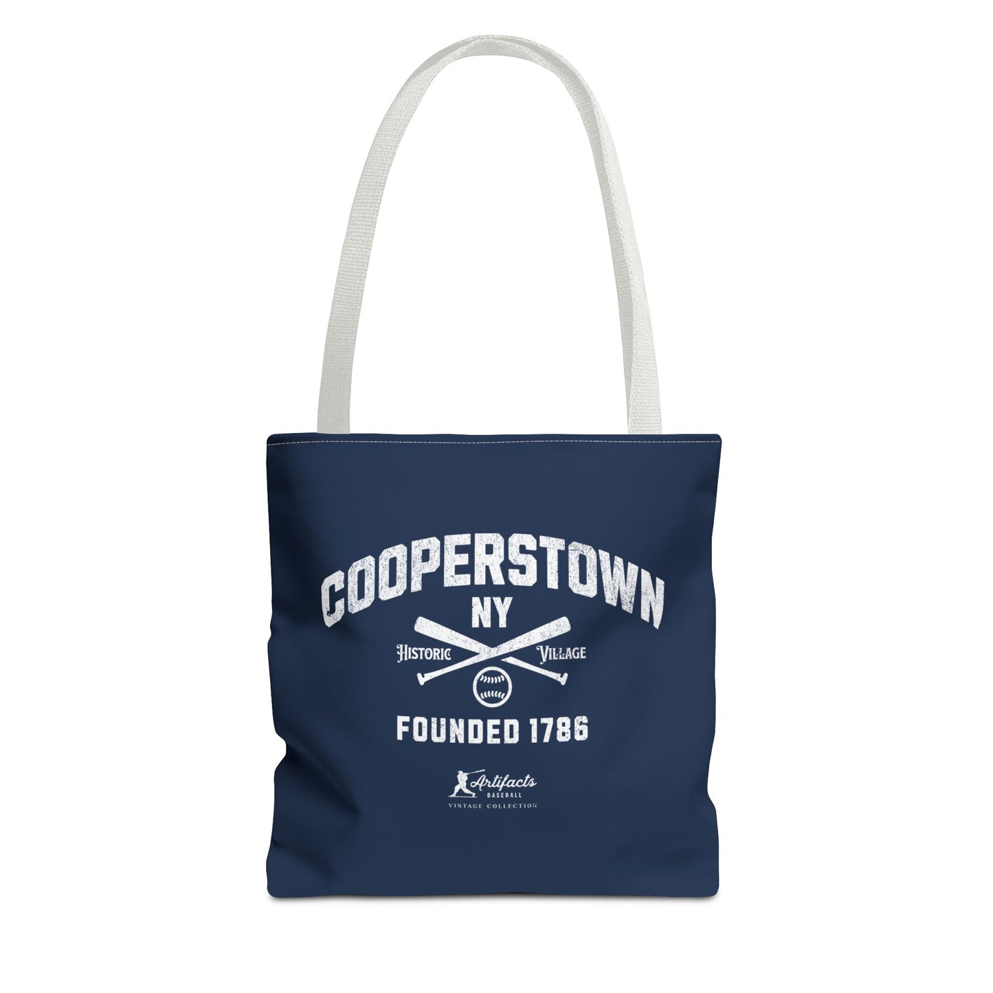 Cooperstown, NY Tote Bag_Navy w White Print