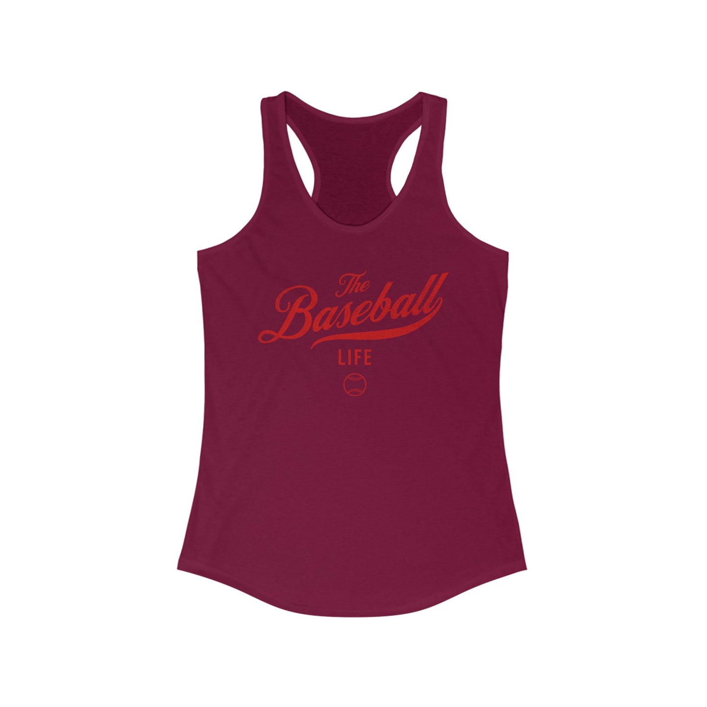 The Baseball Life Classic Script Tank_Red Print