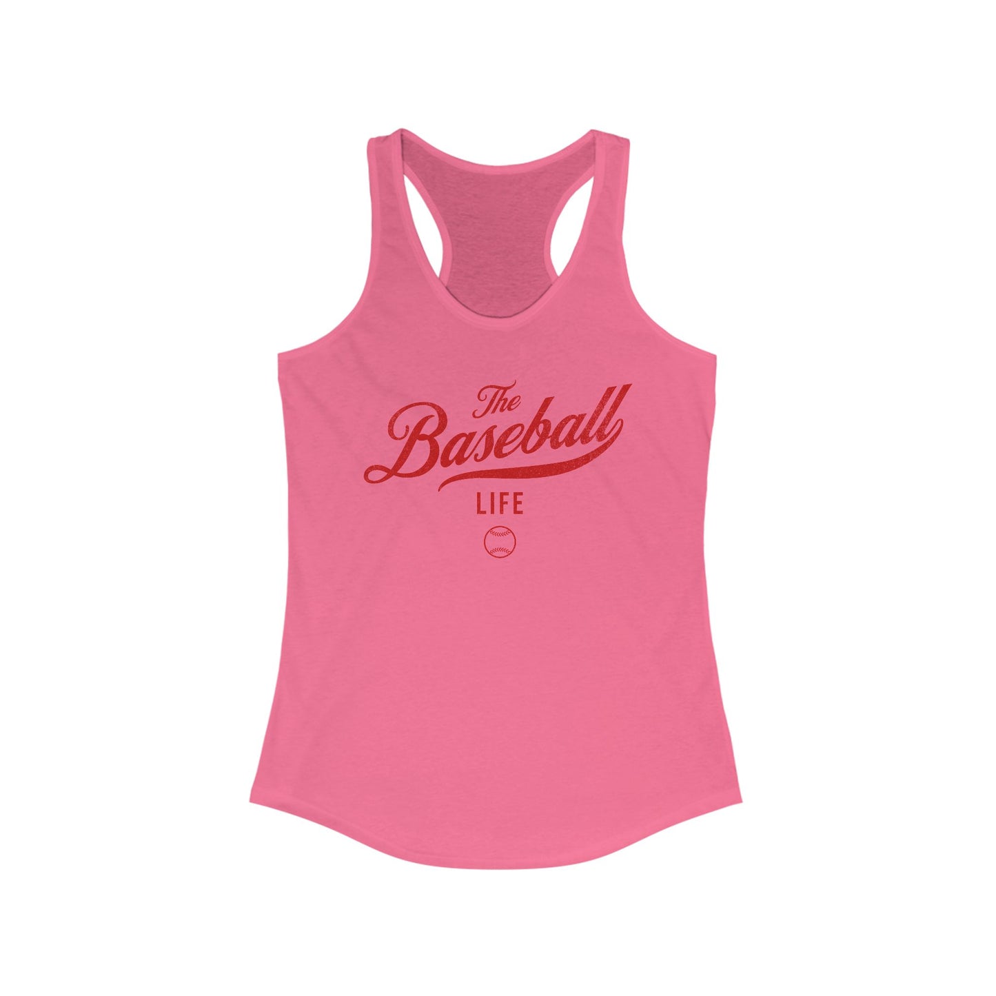 The Baseball Life Classic Script Tank_Red Print