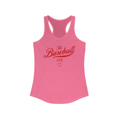 The Baseball Life Classic Script Tank_Red Print