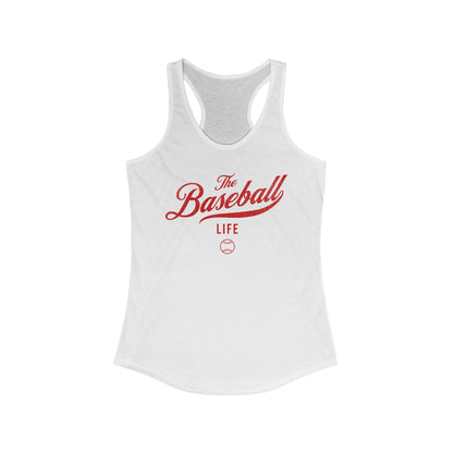 The Baseball Life Classic Script Tank_Red Print