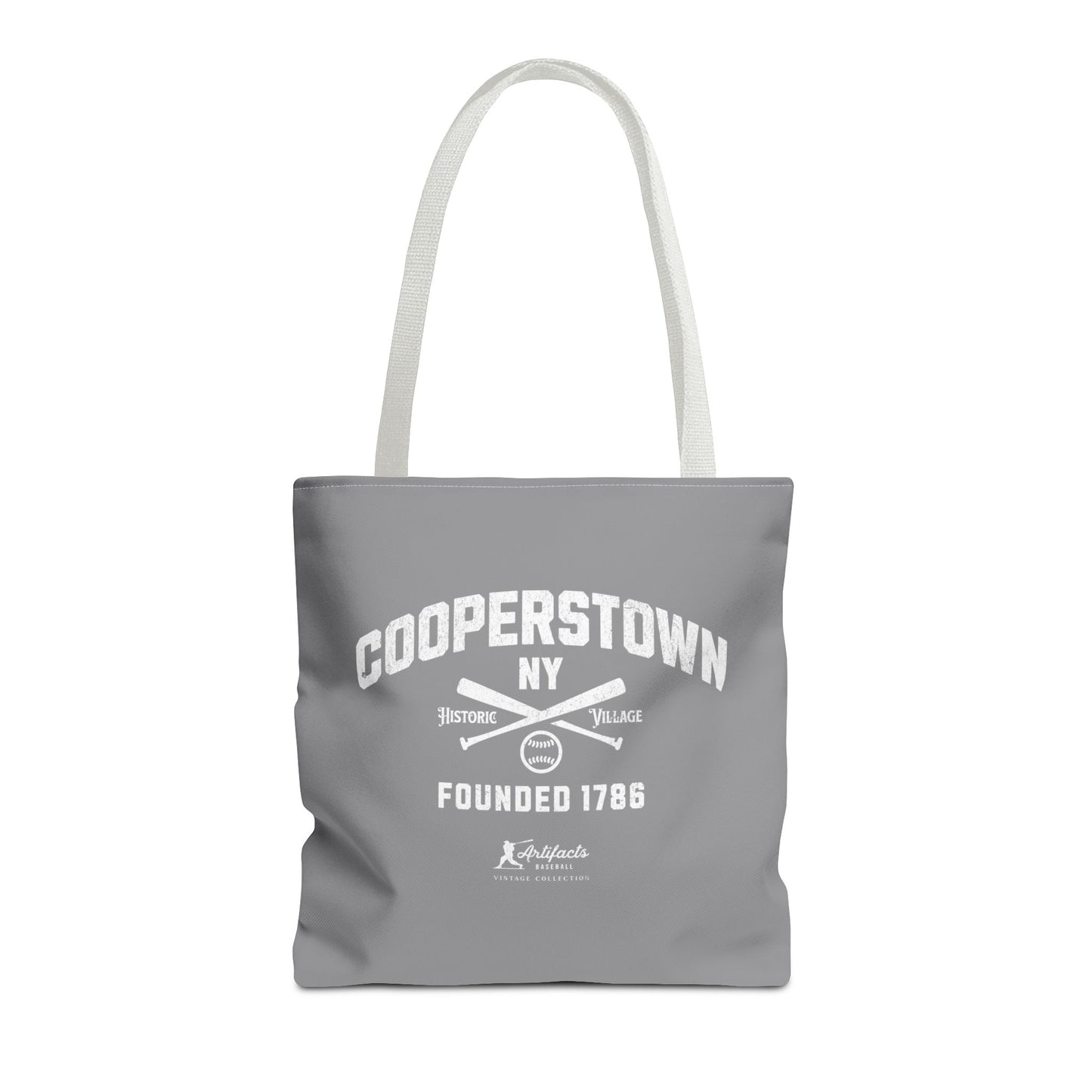 Cooperstown, NY Tote Bag_Gray w White Print