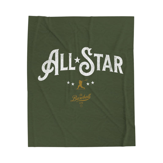 Velveteen Plush Blanket_All-Star_Military Green