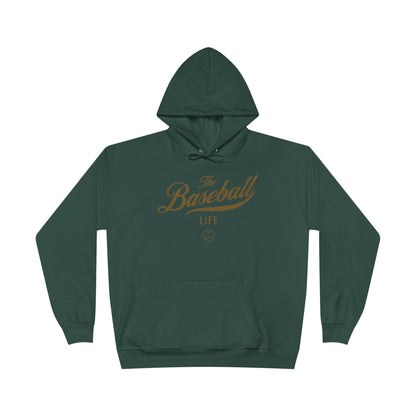 The Baseball Life Hoodie w/Grommets_Old Gold Print