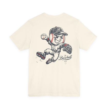 Mr. Baseball Mascot Leaping Throw T-Shirt