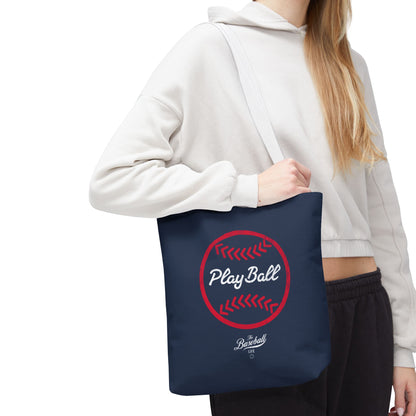 Baseball Icon Play Ball Tote Bag_Navy