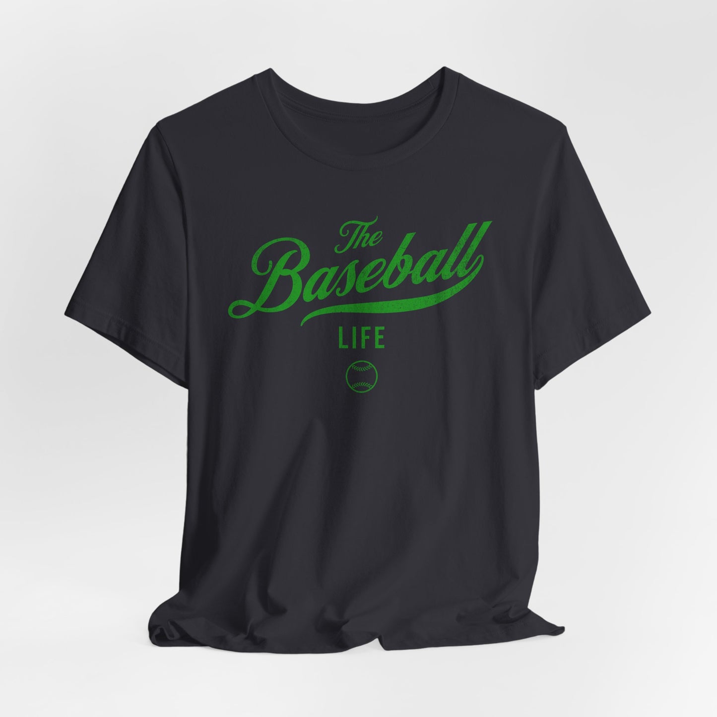 The Baseball Life Classic Script T-Shirt_Green Print